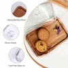 VivaBelle Glass Butter Dish with Wood Lid, Clear Domed Cheese