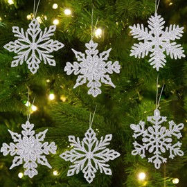 Snowflakes Christmas Pendants, 24 Christmas Tree Decorations Christmas Pendants, Christmas Decoration Christmas Tree Pendant with 24 Ropes, Christmas Tree Pendant for Christmas Decorations Party