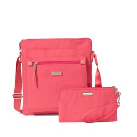 Baggallini Go Bagg with RFID Phone Wristlet, Flamingo