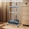 Cbhfmljd Broom and Mop Holder, Movable Floor-Mounted Mop Rack Broom