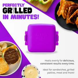 Micro Grill | Microwave Sandwich Maker - Grilled Cheese Munchy - Toastie Maker - Panini Press - Travel Sandwich Maker (Purple)