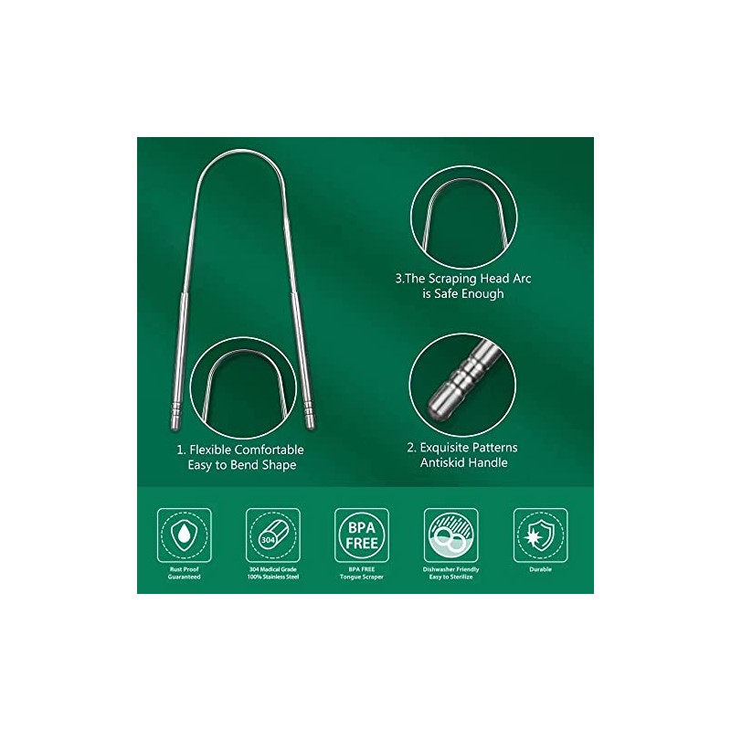 TOPOST Limpiador Raspador de Lengua, Tongue Scraper con Estuche