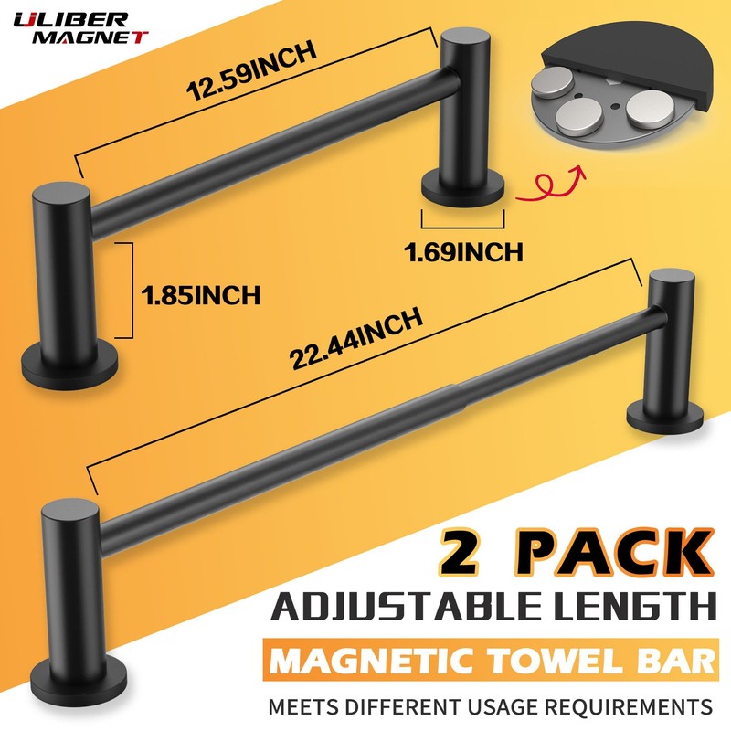 ULIBERMAGNET Magnetic Towel Holder, Magnetic Towel Bar Holder with Adjustable