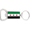 Syria Rebel Rectangle Bottle Opener Metal Keyring and Velvet Gift