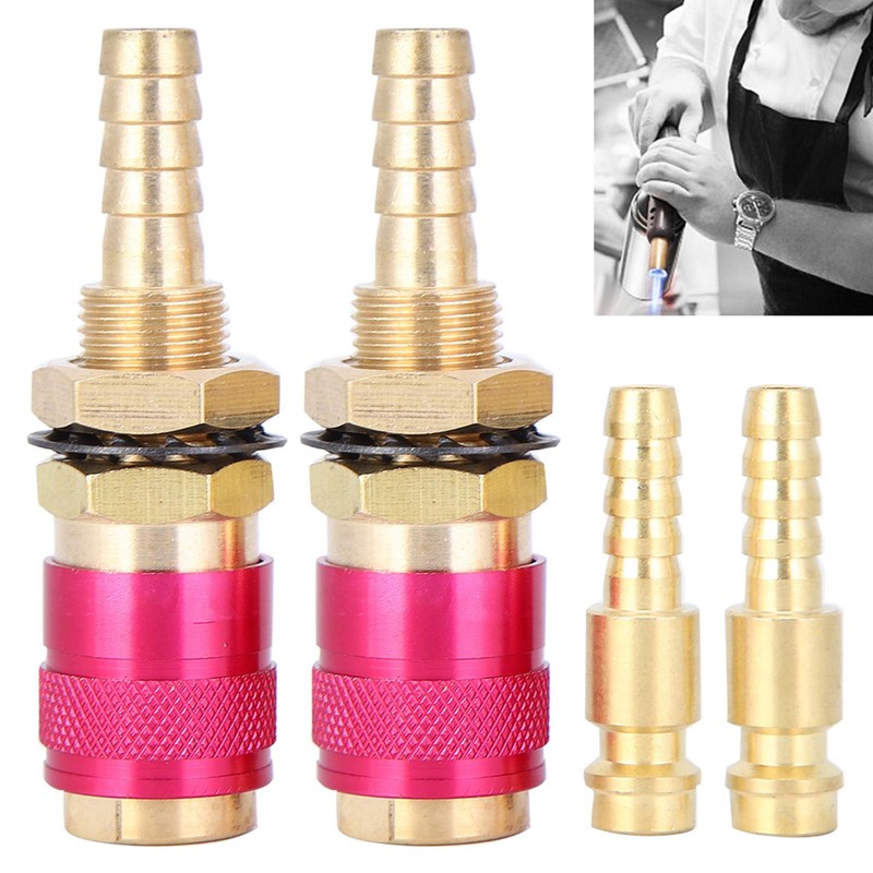 2 pieces 8 mm water-cooled and gas adapter, quick hose