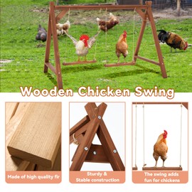 PETSFIT Chicken Roosting Bars for Hens with 2 Swings,Chickens Perch for Pet's Healthy and Play,Chicken Coop Accessories for 6-8 Chickens,Easy to Assemble and Clean