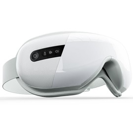 Eye Massager Eye Protector for Migraines, Dry Eyes, Dark Circles, Eye Fatigue, Relieve Tension and Stress,Rechargeable Bluetooth Music Eye Massager(White)