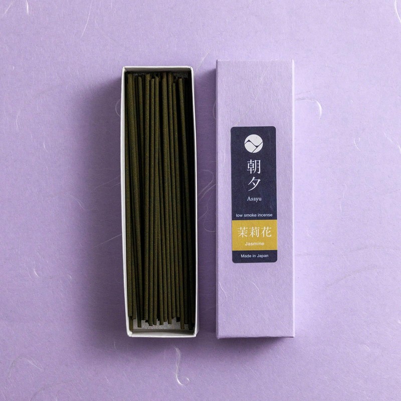 Asayu Japanese Low Smoke Incense Sticks Jasmine Scent (1.41oz), Made