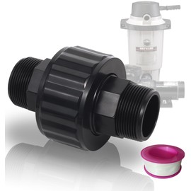 SP1480BLK 1-1/2-Inch MIP Black Self-Aligning Double Male End Pool Union Compatible with Hayward DE and Cartridge Filters, Replace for Hayward Model #Cc1000 & Cc1500 & Swim Pro Voyager 1750 & 2000