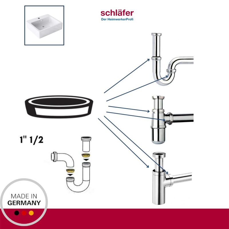 Schläfer | 189610 Sink Siphon Seals Kitchen Sink Hydraulic Seal