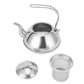 Stainless Steel Teapot with Tea Infuser Thickened NonMagnetic Kettle for Home Office(2L )