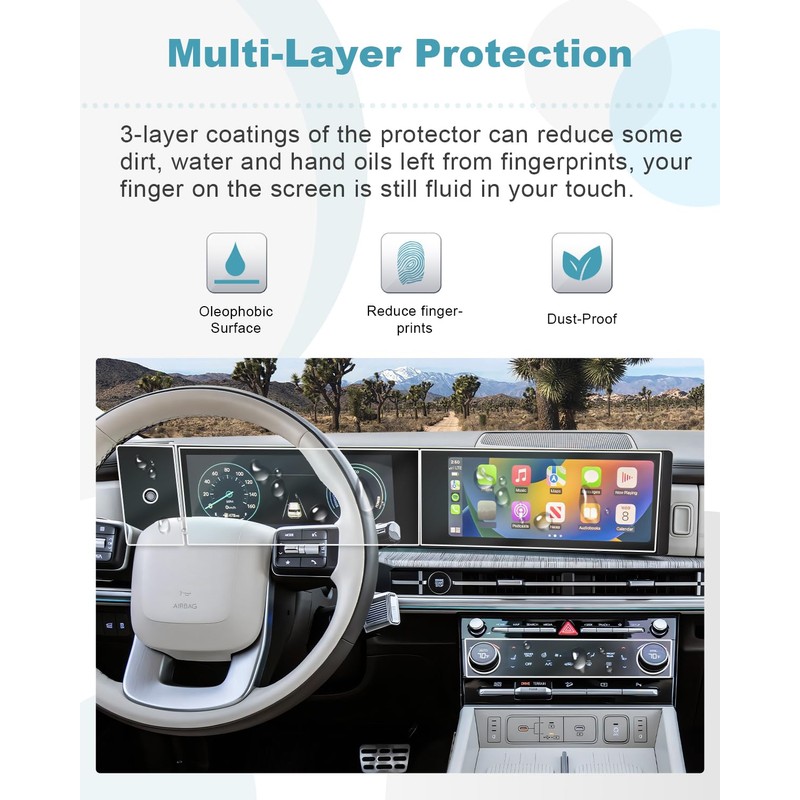 CDEFG 8PCS 2024 2025 Santa Fe Screen Protector for 2024