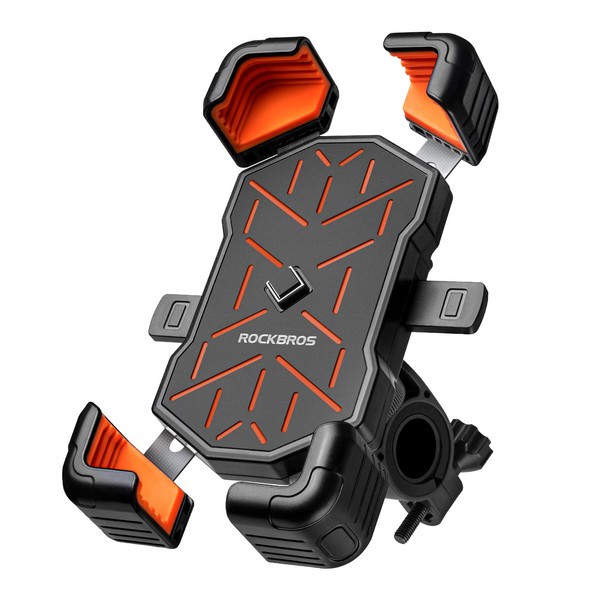 ROCKBROS Smartphone Holder, Bicycle, Mobile Holder, One-Handed Operation, 1 Second