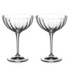 DIAMANTE Champagne Cocktail Saucers/Coupes Pair - ‘Mirage’ - Hand Cut