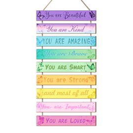 UBTKEY Room Decor for Teen Girls, Set of 9 Pieces Butterfly Room Decor for Girls Princess Bedroom, Inspirational Wall Decor Hanging Plaques for Kids Girls Nursery Decor Room Decortaions (Butterfly)