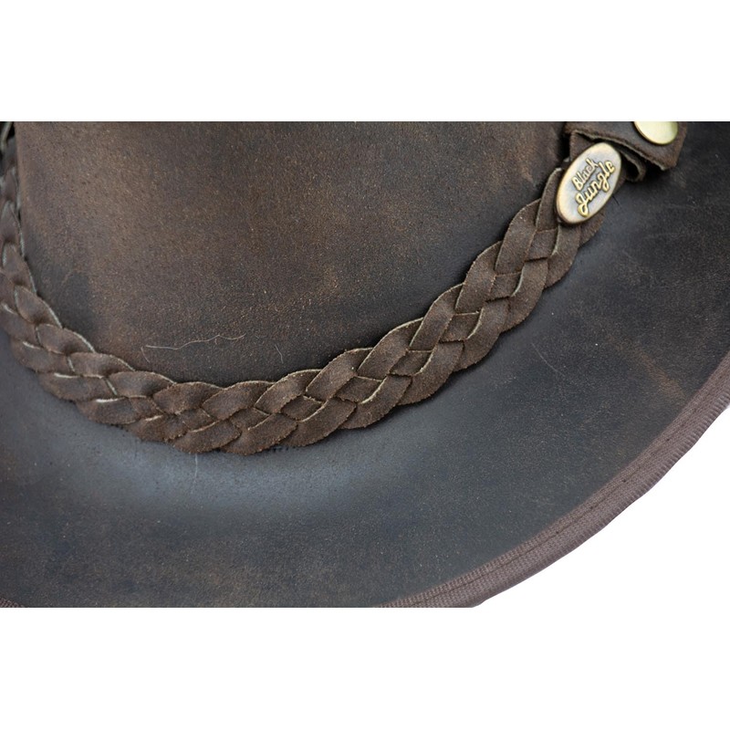 Black Jungle Balat Leather Western Hat Australia Cowboy Hat, brown