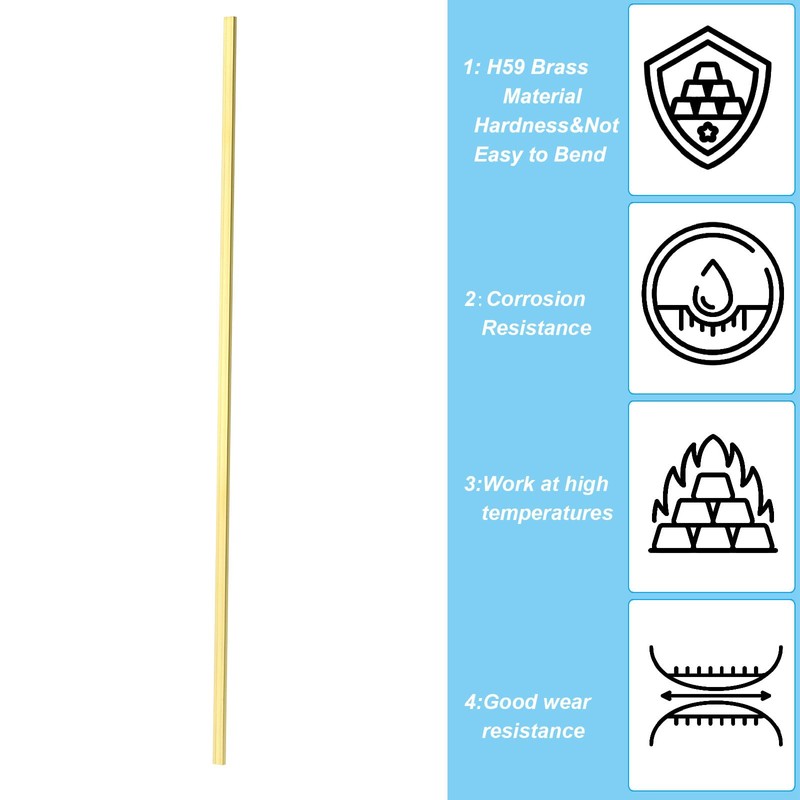 PATIKIL 1/12 x 1/4 x 12" H59 Brass Flat Bar,