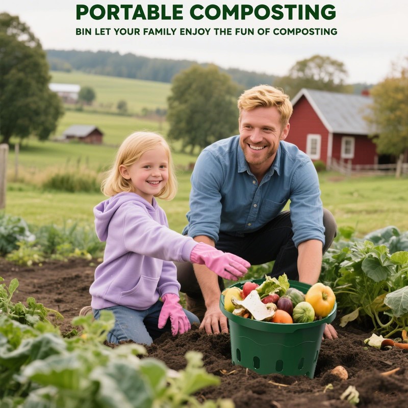 HCGADON 2-Pack InGround Compost Bin for Garden Beds, 8L Worm