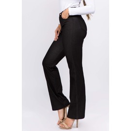 ICONOFLASH Women's Bootcut Jeggings Slimming Cotton Pull On Jean Like Leggings Plus Size (XL, Straight Leg Black)