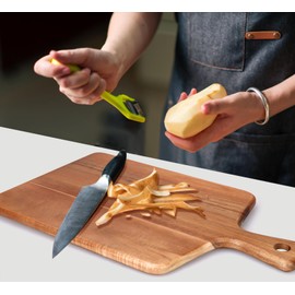 Gtencemen Acacia Wood Cutting Board with Handle Best Cheese for Charcuterie Board Kitchen Wooden Chopping Block for Meat Vegetable Bread Fruit Serving Board Wood Butcher Block Carving Board, 17" X 10"