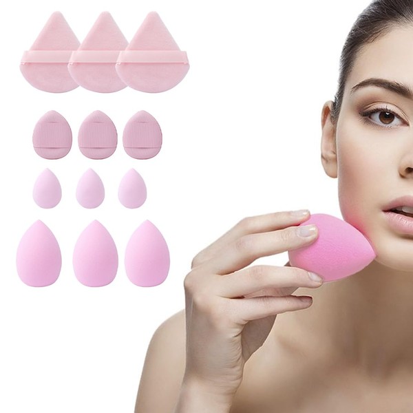 Make up Schwamm,12 Stück,Weicher Plüsch-Puder Schwamm,Make-up-Werkzeug,für Flüssigkeit,schminkschwamm, Creme und Puder,
