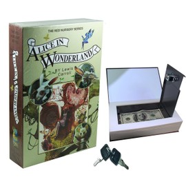 E-ONSALE Real Paper Book Locking Booksafe with Key Lock Dictionary Secret Hidden Safe (Alice in Wonderland)
