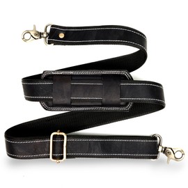 Bagsifi 60-inch Genuine Black Leather Shoulder Straps for Bags Perfect Crossbody Strap for Laptop Bag, Messenger Bags, Briefcase, Satchel, Purse, Handbag, Duffle Luggage, Totes, Gym Bags