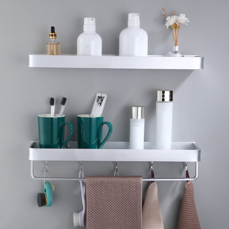 Bathroom Shelf Wall Mount Space Aluminium Shower Single Layer Shelf