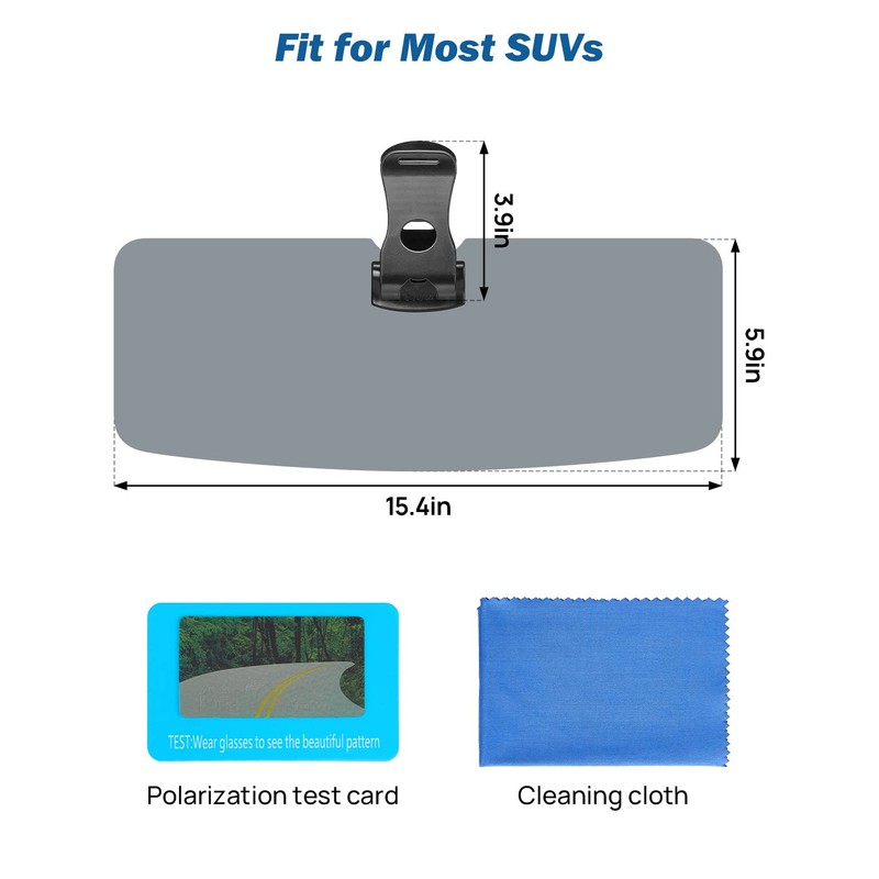 JOYTUTUS Sun Visor for SUV, 2 Pack Polarized Sun Visor