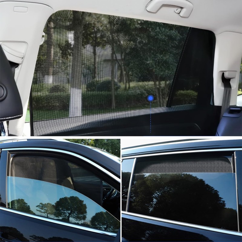 4PCS/Set Mesh Car Side Window Shades with Magnets,Block UV Protection