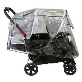 Bambisol HPU Regenschutz für Doppel-Buggy mit Dach, transparent