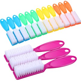Patelai 15 Pieces Nail Brush Handle Grip for Cleaning Fingernails Toes Scrub Manicure Pedicure(Bright Colors)