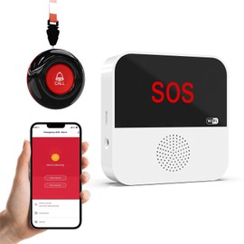 SanJie Wi-Fi Wireless Caregiver Pager Call Button for Elderly at Home - Alert Systems with App Remote Alerts & Device Sharing Suitable for Seniors & Patients and People with Disabilities