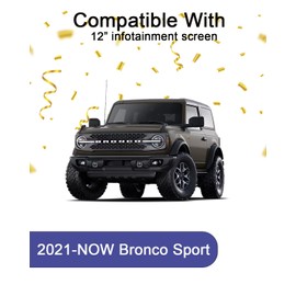 KOOGEN Tempered Glass Screen Protector for Ford Bronco 2021-2025,Infotainment Navigation Screen Film Compatible With Bronco 2025 2024 2023 2022 2021 Accessories - 12 inch