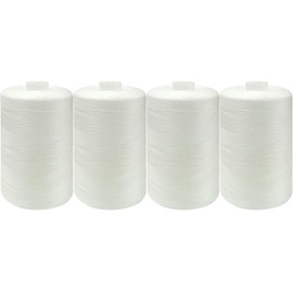 Sewing Thread-4 Spools of Polyester Thread for Sewing Machine for Beginners, Hand Stitching & Quilting-White (White, 1000yards)