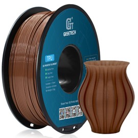 Geeetech TPU Filament 1.75mm, 500g (1.1lbs) Spool, Shore 95A Flexible 3D Printer Filament with High Elasticity, Dimensional Accuracy ±0.03mm, Fits Most FDM Printers, Brown