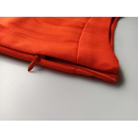 ZHANCHTONG Women's High Waist A-Line Pleated Mini Skirt Short Tennis Skirt (Orange, L)