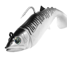 FishLab MAS-6.5-SB Mackerel Soft Swimbait Sinking Silver/Black Mackerel 6 1/2" 5.5 oz