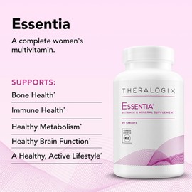 Theralogix Essentia Multivitamin for Women - 90-Day Supply - Women's Daily Multivitamin - Supports Immune Health & Bone Health - Includes Vitamin C, Vitamin D, Zinc & More - NSF Certified - 90 Tablets
