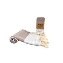 100% Cotton Turkish Beach Towels Great for Beach, Bathroom Towels Adult Travel Essentials Cruise Accessories Vacation Yoga Mat Soft Feel High Absorbent Sand Free Quick Dry (Apollania Blue Brown)