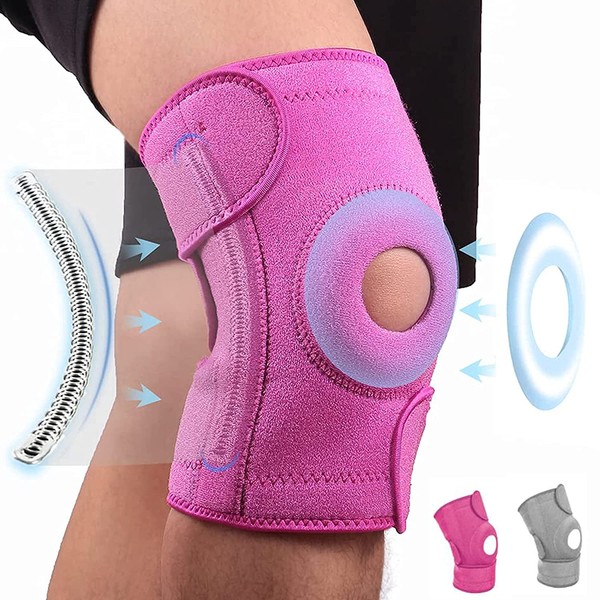 Idefair Women's Knee Bandage with Velcro Closure, Patella Gel Pads & Stabiliser, Knee Braces Women Osteoarthritis, Knee Support Knee Brace for Meniscus Sports, Mother's Day Gifts for Mum