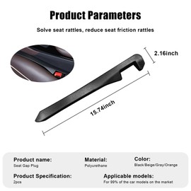 Sylvil 2 PCS Car Seat Gap Filler, Elastic Auto Seat Crevice Blocker Stops Things from Dropping, Seat Gap Plug to Fill The Gap Between Seat and Console, Universal Car Accessories (Black)