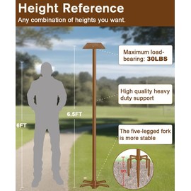 Sungaryard 90Inch Heavy Duty Bird House Pole Mount Kit with Frosted, Bird Feeder Pole Kit with 5 Prongs Base and 2 Plates, for Outdoor, Yard, Garden, Brown(Birdhouse Not Include)