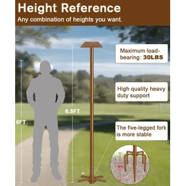 Sungaryard 90Inch Heavy Duty Bird House Pole Mount Kit with Frosted, Bird Feeder Pole Kit with 5 Prongs Base and 2 Plates, for Outdoor, Yard, Garden, Brown(Birdhouse Not Include)