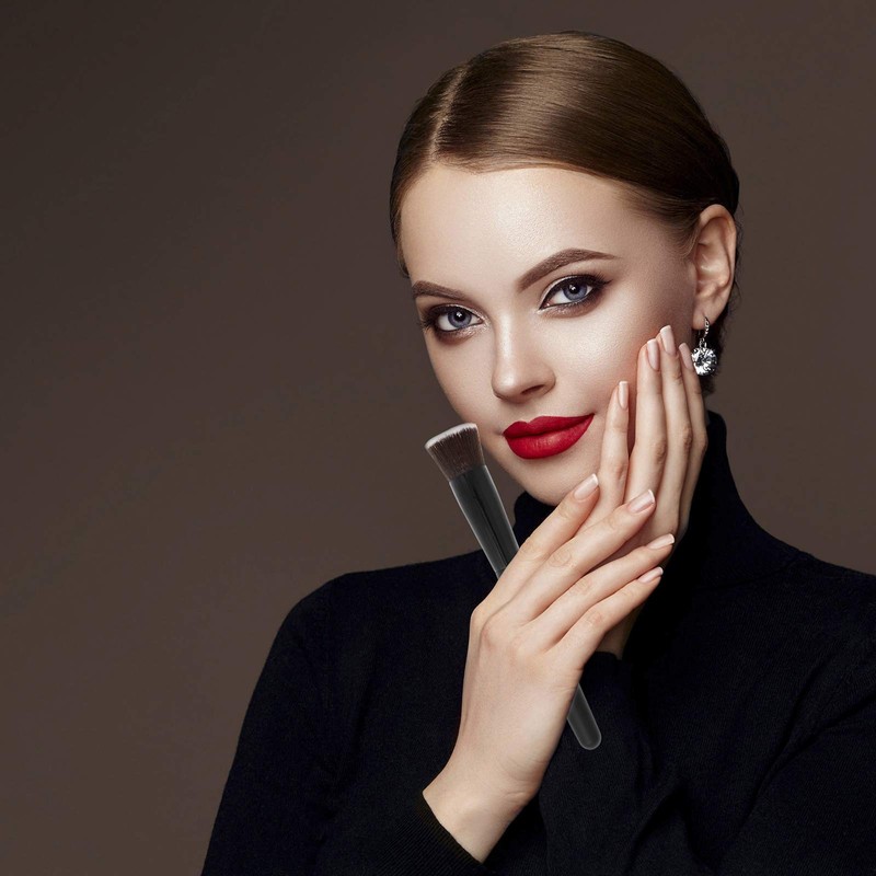 DESSINES Makeup Brush, Vegan Professional Brush with Natural Wood Handle