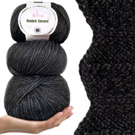 Ombré-Encore Chunky Ombre Yarn for Crocheting, 3 Balls, 507Yds/420G, Free Patterns - Multi Colored Bulky 5 Weight Yarn for Knitting - Coffee Cream