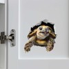 Turtle Hole Wall Decal – 3D Realistic Tortoise Sticker –