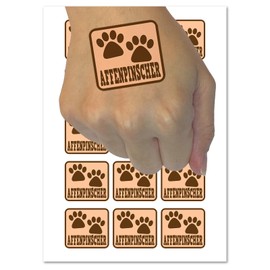 Affenpinscher Dog Paw Prints Fun Text Temporary Tattoo Water Resistant Fake Body Art Set Collection - 54 1" Tattoos (1 Sheet)