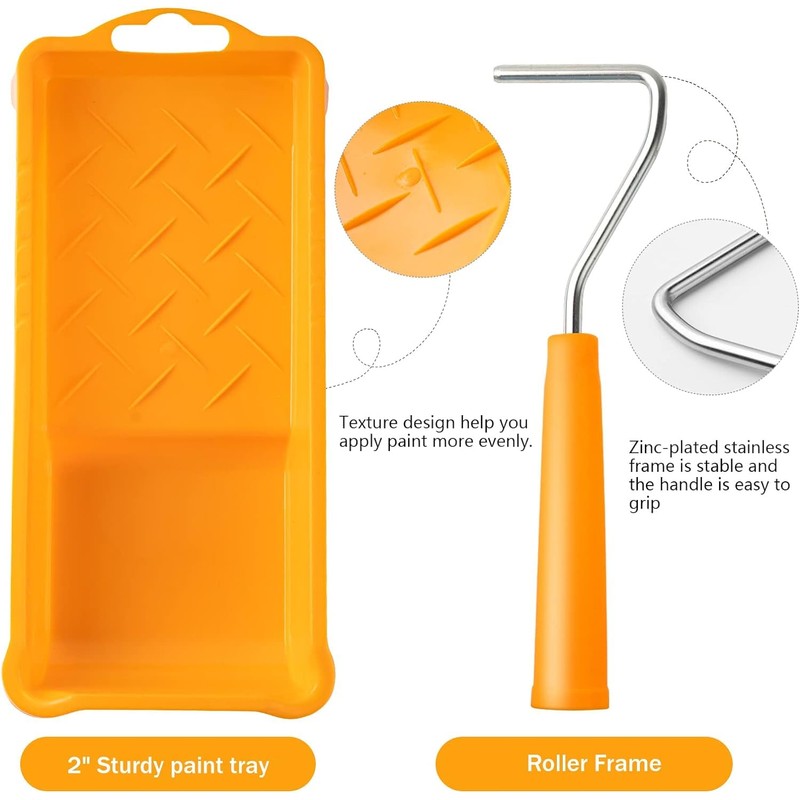 Foam Paint Roller, Mini 2 inch Paint Roller kit, 8