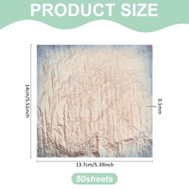 MAYJOYDIY 50 Pcs Grey Foil Sheets 5.5×5.3 Inch Silver Leaf Paper Metallic Leaf Sheets Gilding Crafting Foil Paper for DIY Nail Paintings Handcrafts Picture Frames Sculpture Furniture Arts